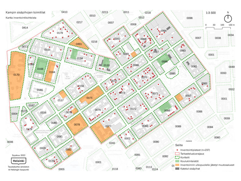 Mapping of business premises and their users in the courtyards of Kamppi –  Nomaji Landscape Architects